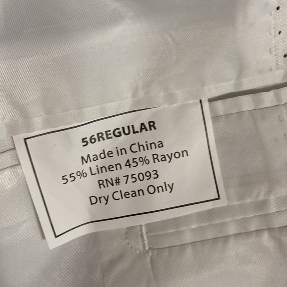 Linea Uomo White Double-Breasted Men's Blazer sport coat 56R linen event Y2K - Picture 10 of 11